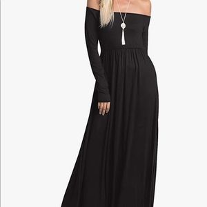 Long sleeve off shoulder maxi dress